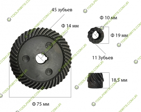 Шестерня болгарки 230 (2 тип) Универсальная 