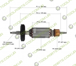 Якорь на болгарку AEG WS 12-125 XE